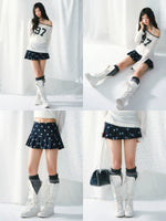 Polka Dot Pleated Skirt