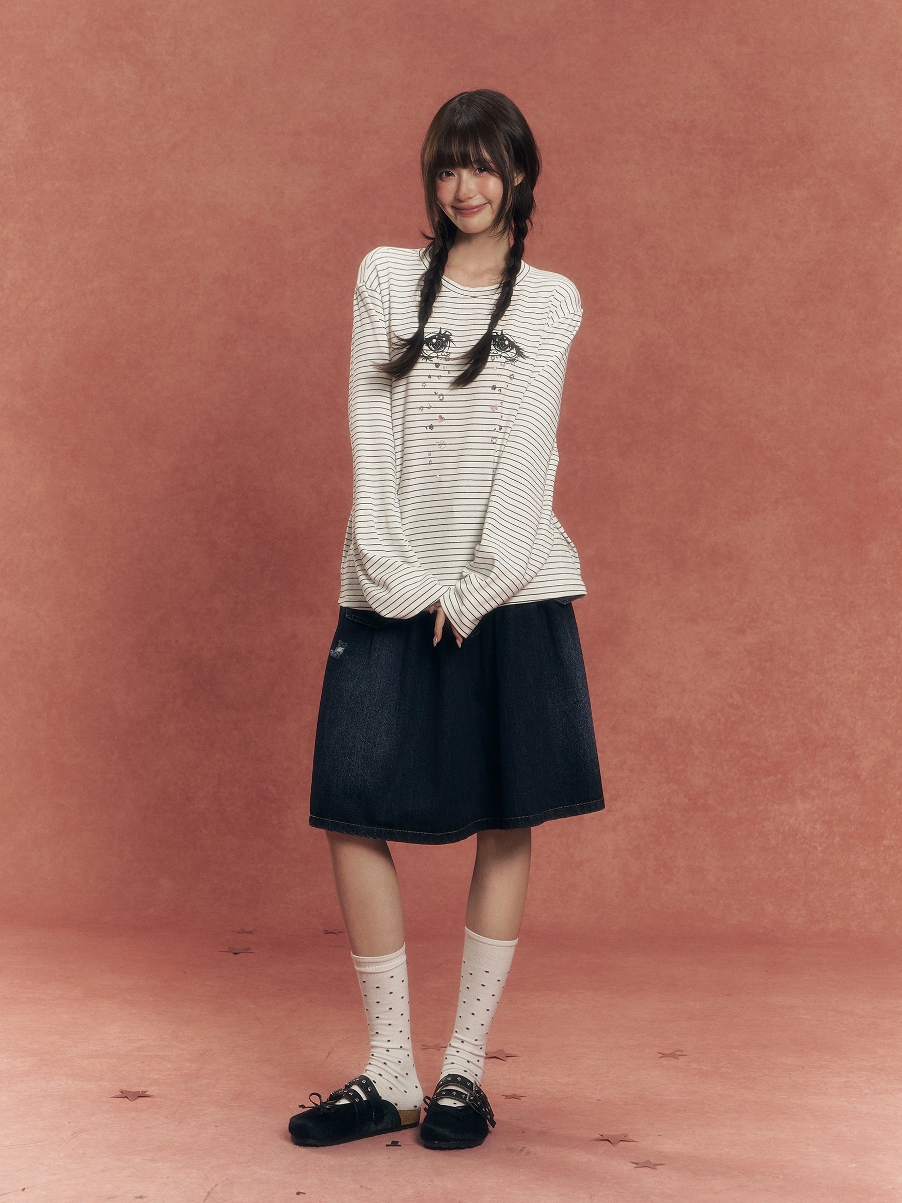 Diamond Tears Striped Tee