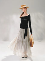 Pearl Texture Tiered Skirt