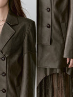 Structured Laced Leather Blazer