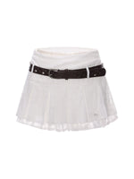 Jacquard Pleated Mini Skirt