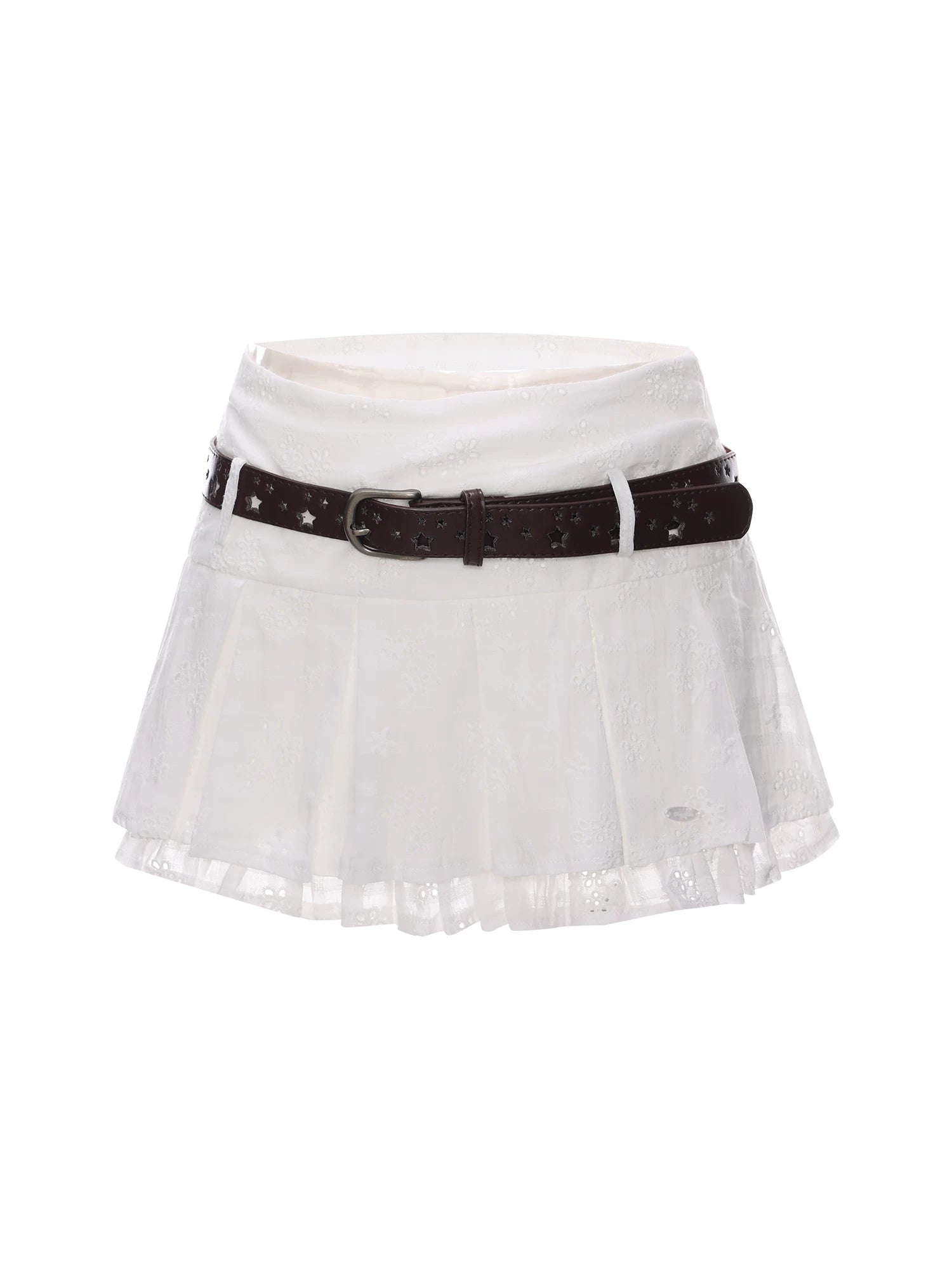 Jacquard Pleated Mini Skirt