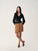 Black Lace Drawstring Cardigan