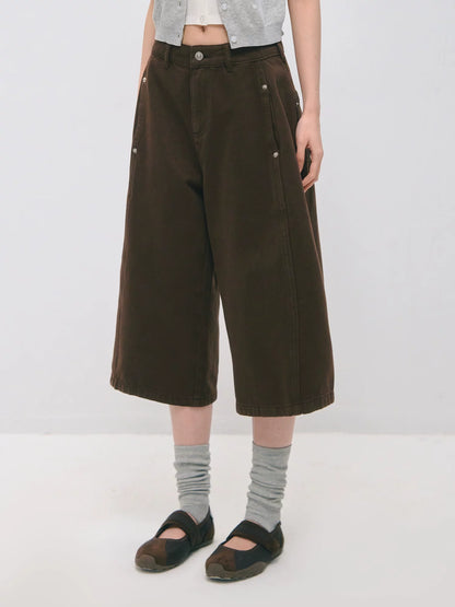 Deconstructed Wide Leg Shorts