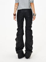 Punk Ruched Stacked Pants