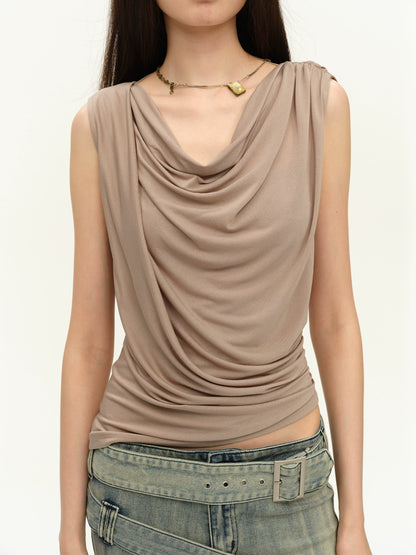 Draped Backless Beaded Cami