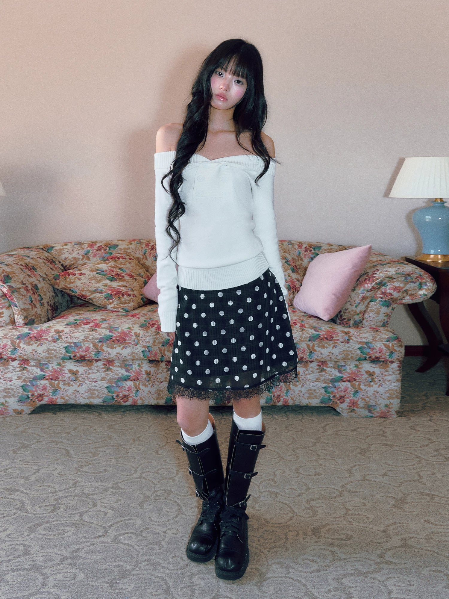 Polka Dot Lace Skirt