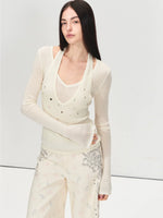 100% Wool Shimmer Halter Layered Top