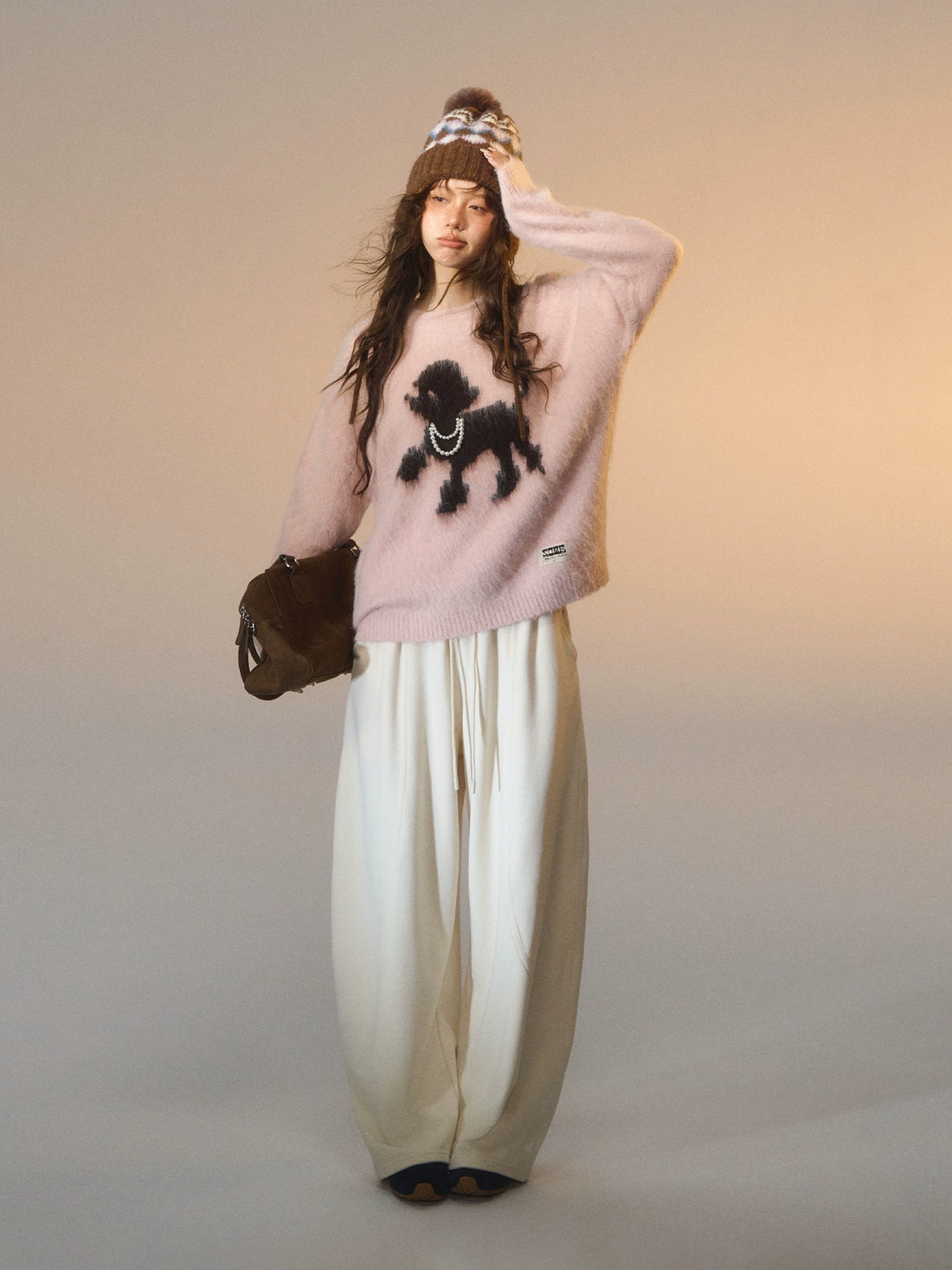 Playful-puppy Crewneck Sweater