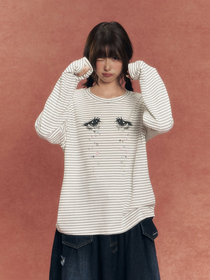 Diamond Tears Striped Tee