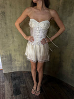 White Acetate Bustier Dress