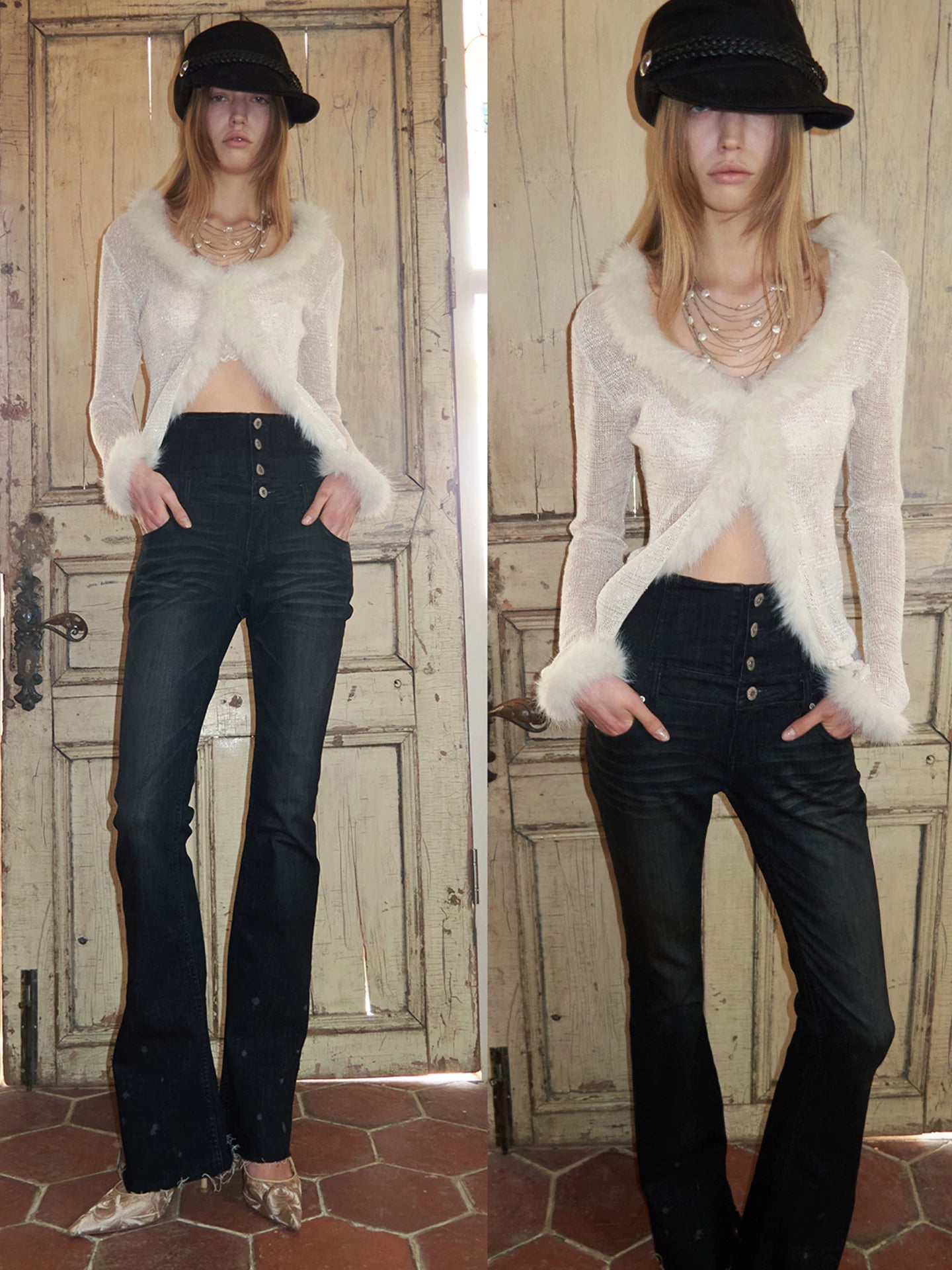 Washed High Waist Flare Jeans