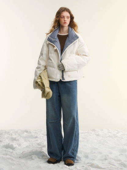 Fleece-Lined Curved-Leg Jeans