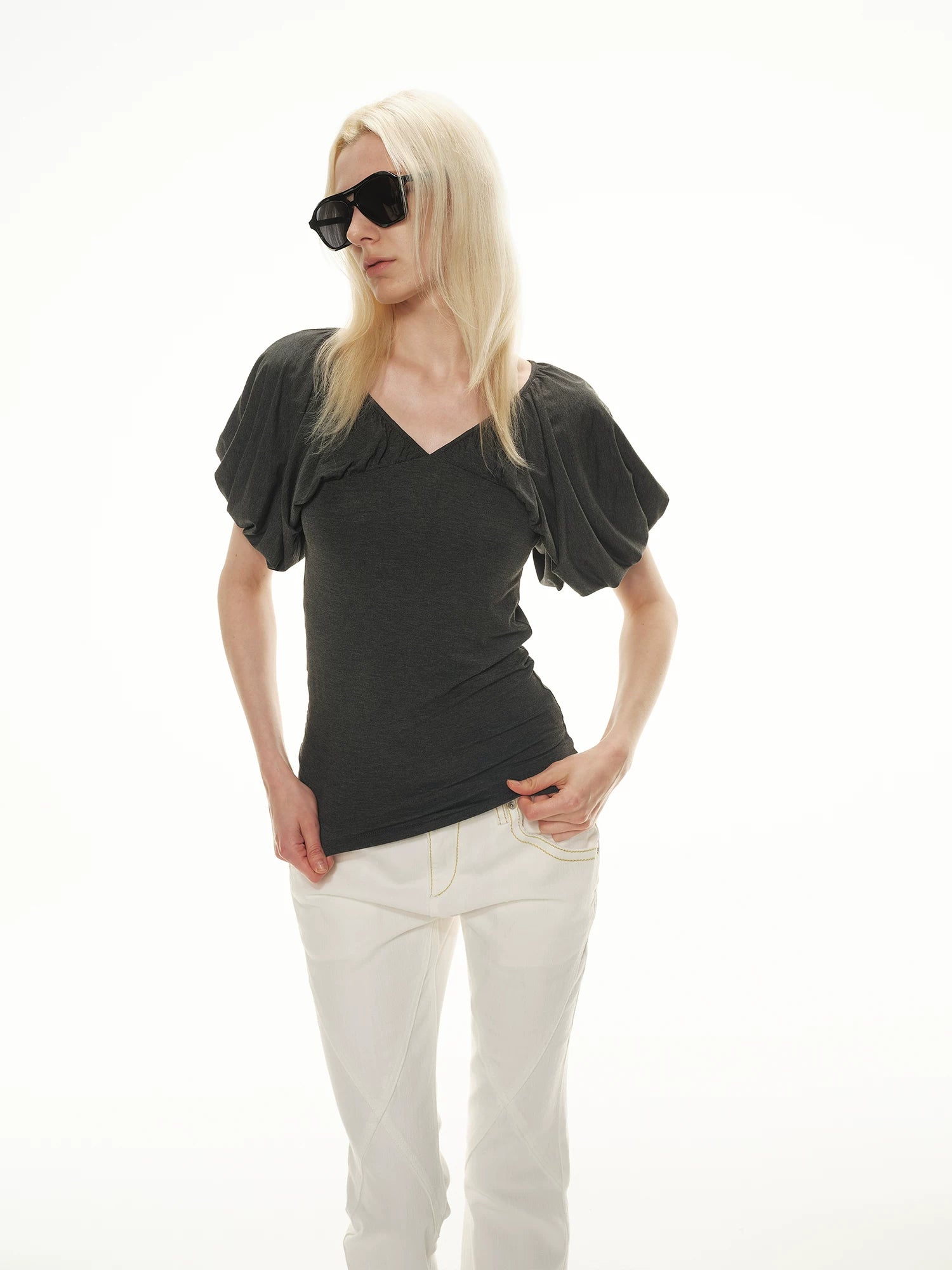 Bloom Sleeve V Neck Top