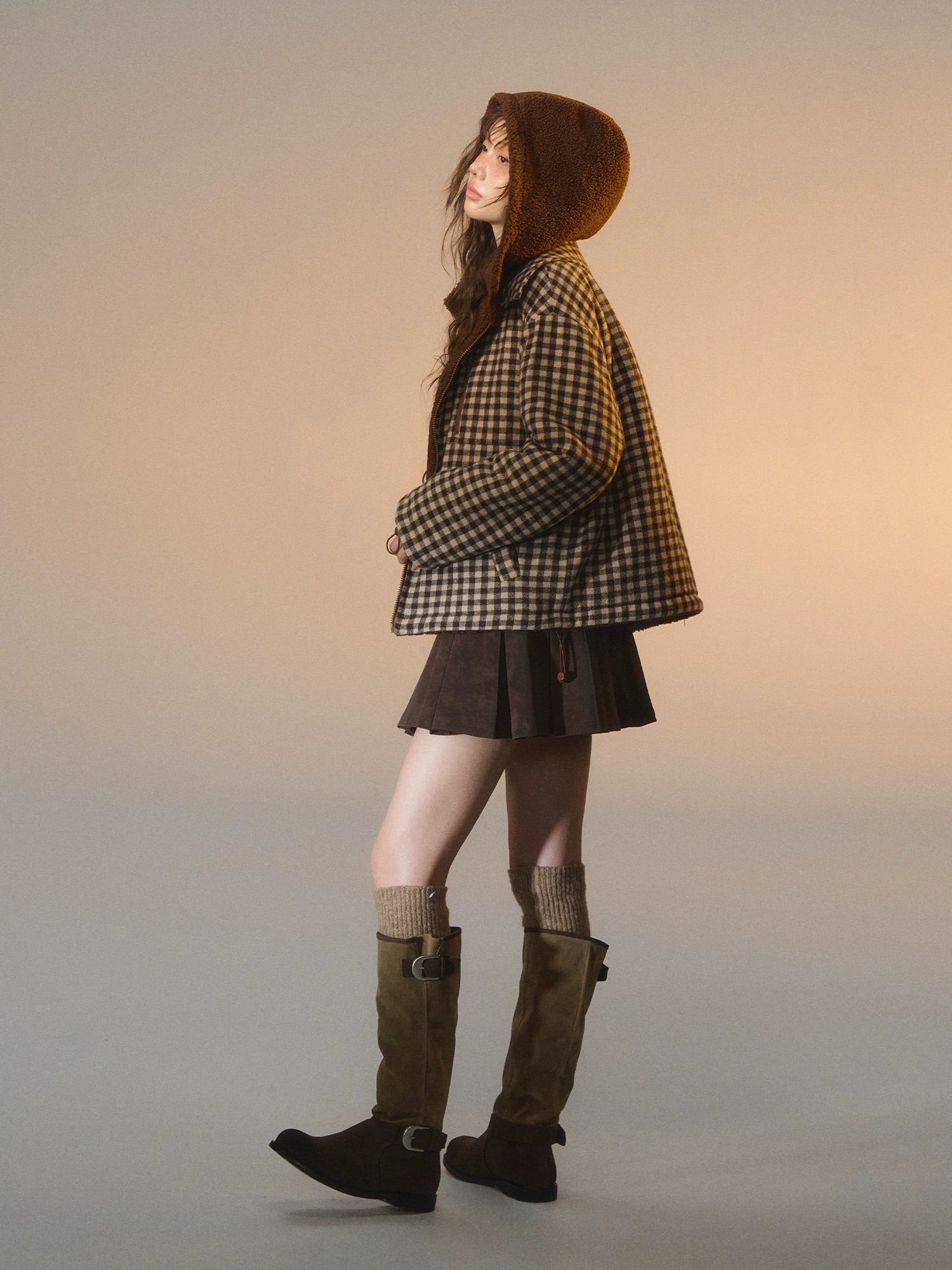 Reversible Plaid Sherpa Jacket