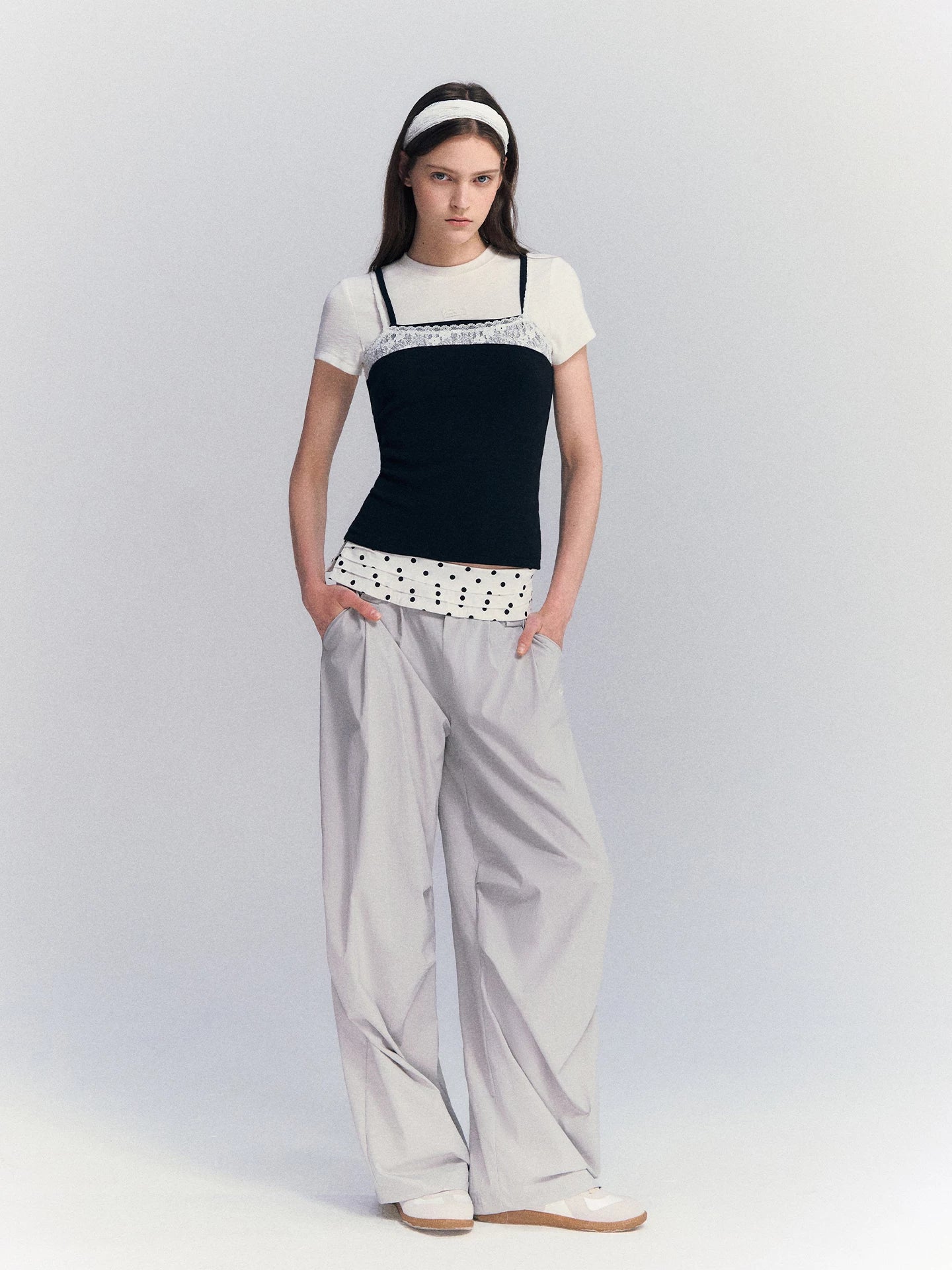 Polka Dot Straight Pants