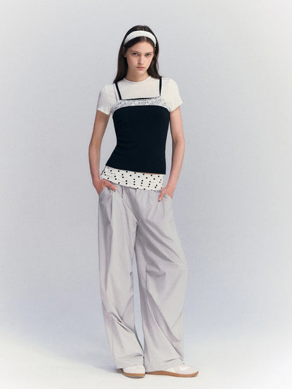 Polka Dot Straight Pants