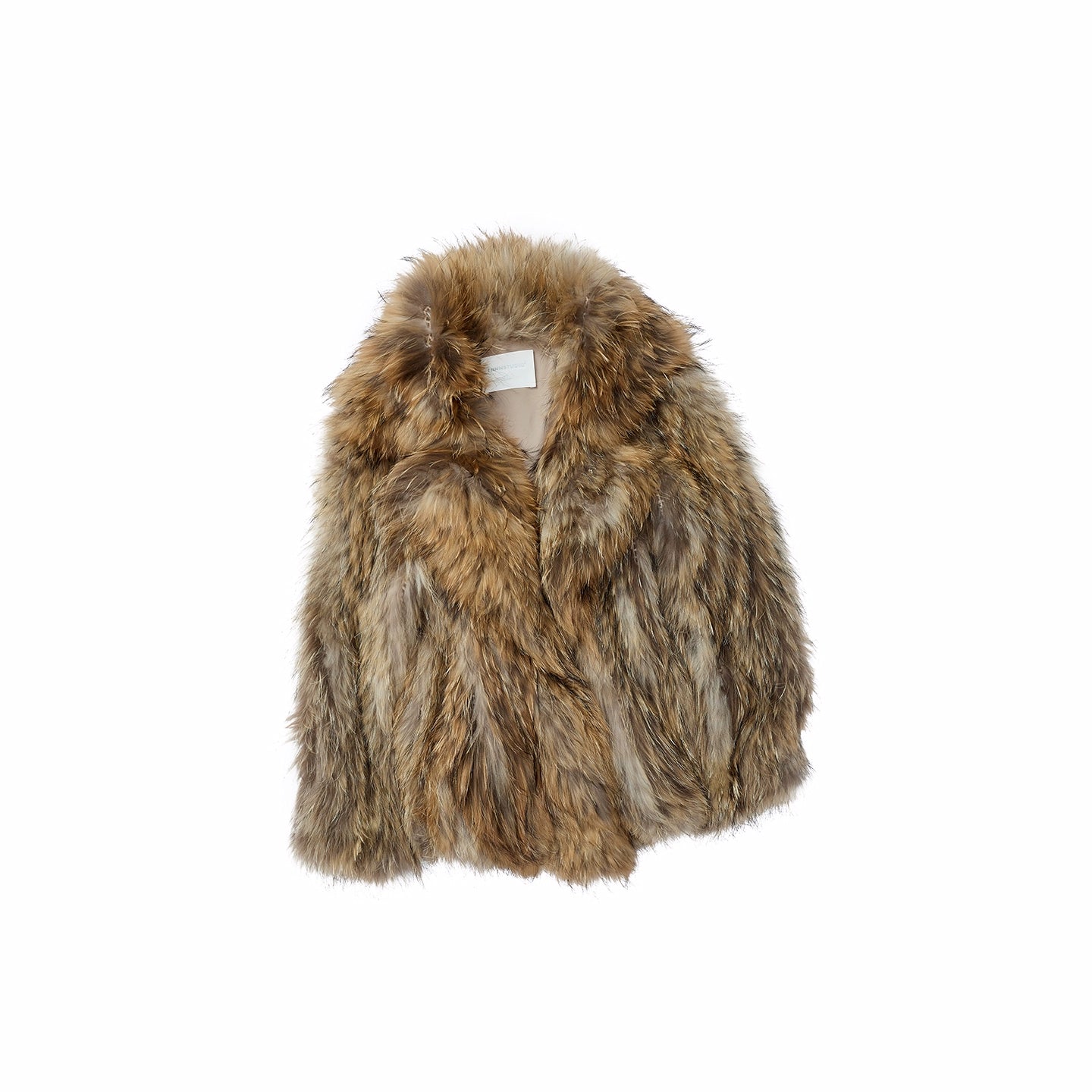 Heavycrafted Racoon Fur Knit Lapel Fur Coat
