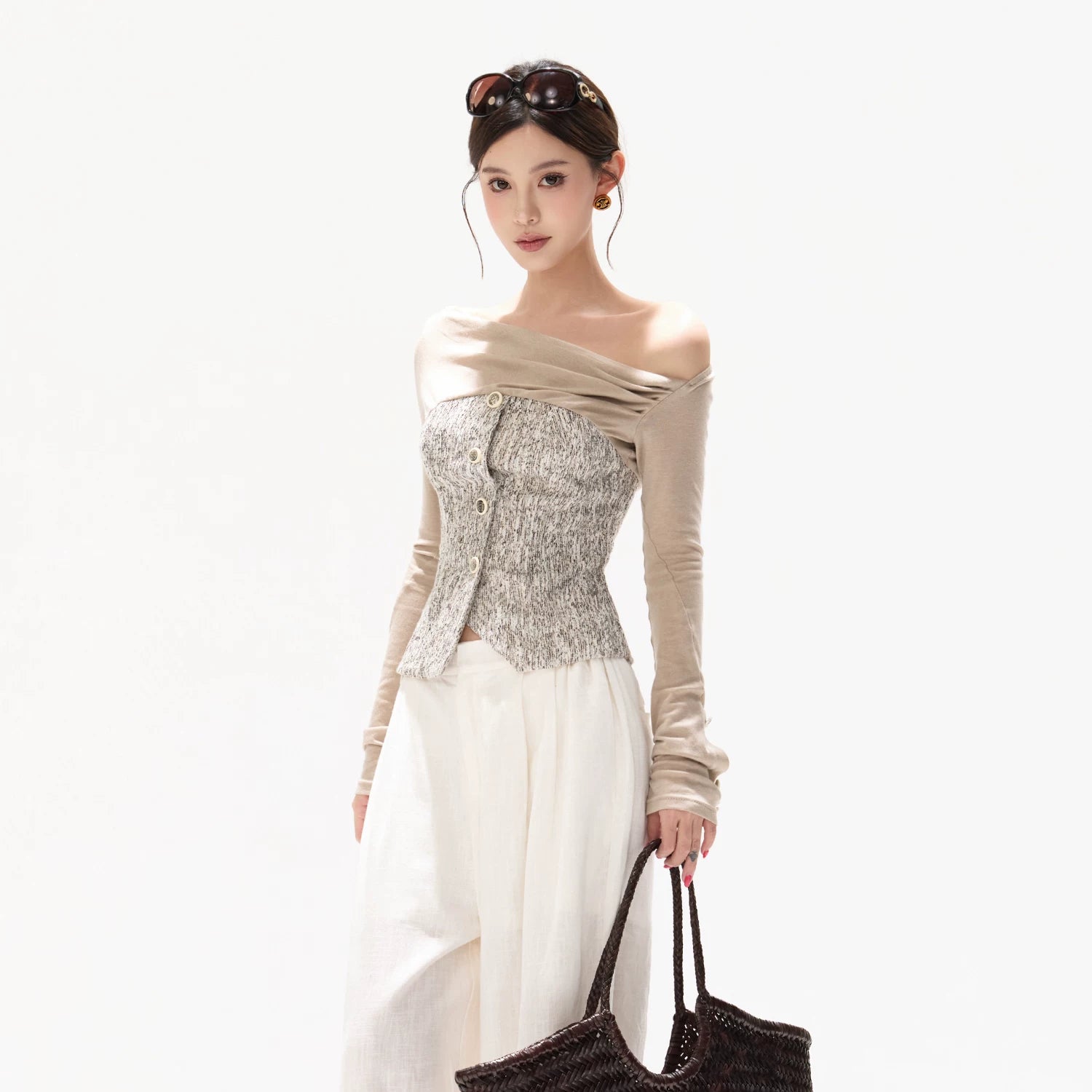 Apricot Tweed Knit Set