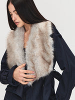 Navy Blue Suede Trench Coat