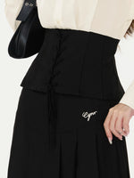 Pleated A-Line Maxi Skirt