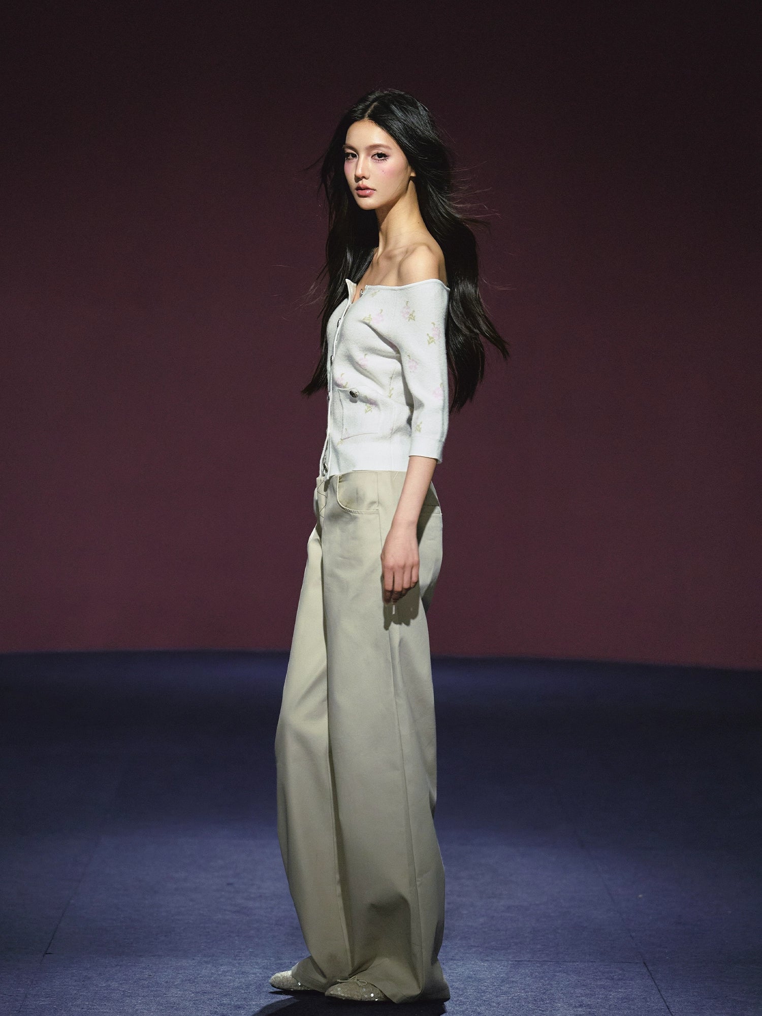 Double-Waistband Two-Piece Straight-Leg Pants