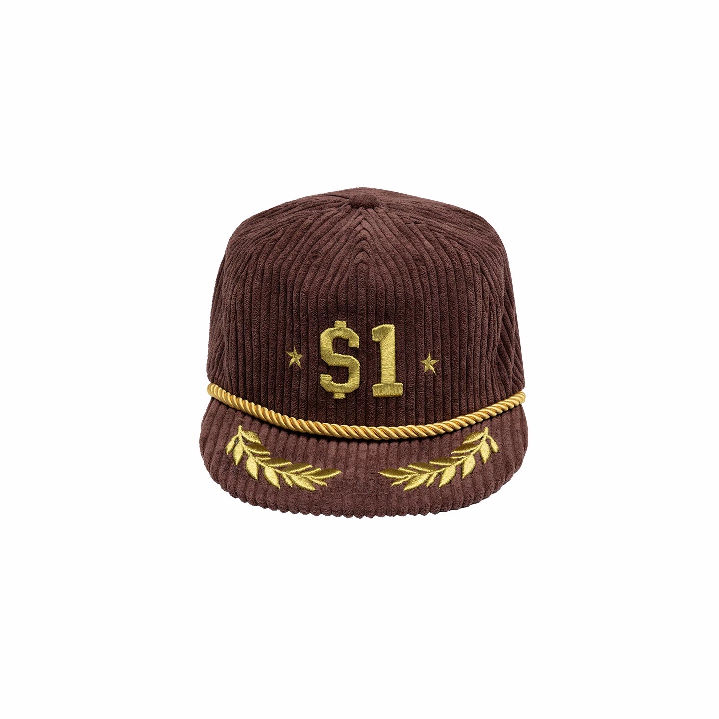 Corduroy Embroidered Flat Cap