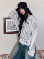 Striped Lace Trim Tee