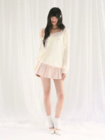 Apricot Asymmetric Floral Tee