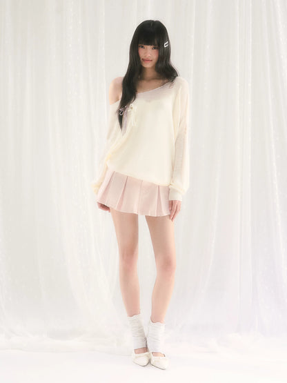 Apricot Asymmetric Floral Tee