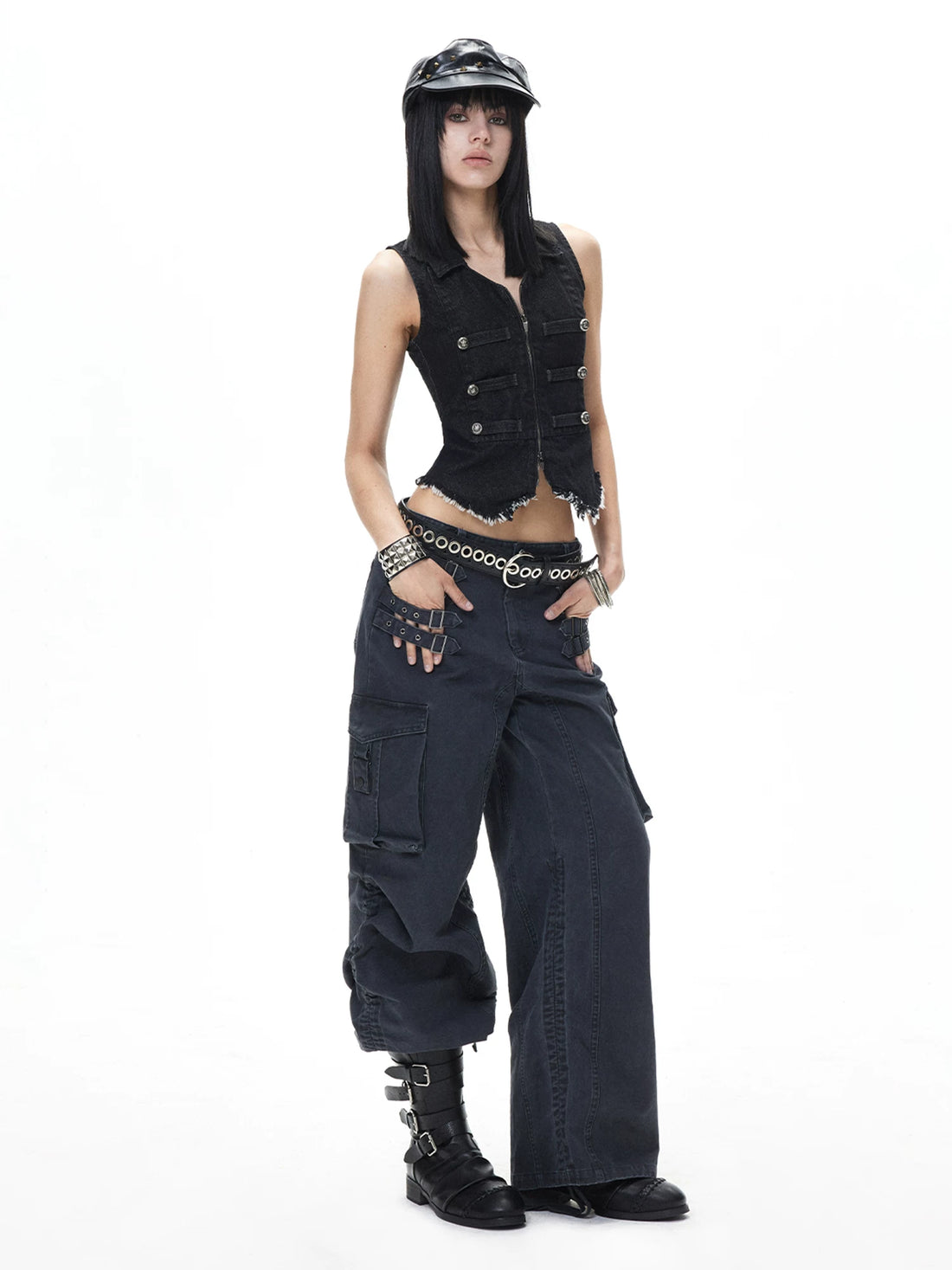 Punk Double-Breasted Collar Vest