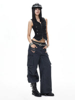 Punk Double-Breasted Collar Vest