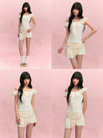 Ruffle Strap Chiffon Top