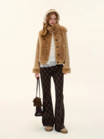 Plaid Embroidery Flared Pants