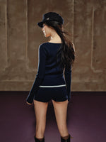 Faux-Layer Knit Shorts Set