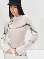 Mohair Wool Layered Knit Sweater