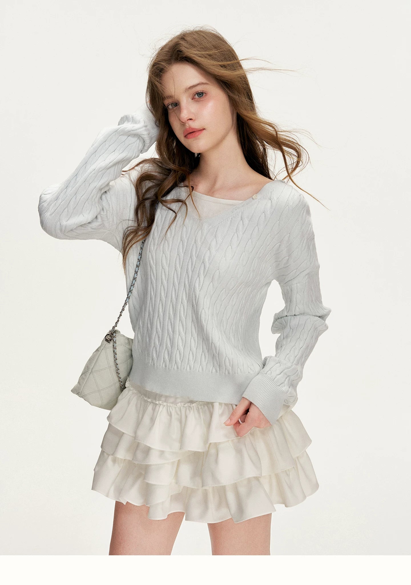 Contrast Hooded Knit Sweater