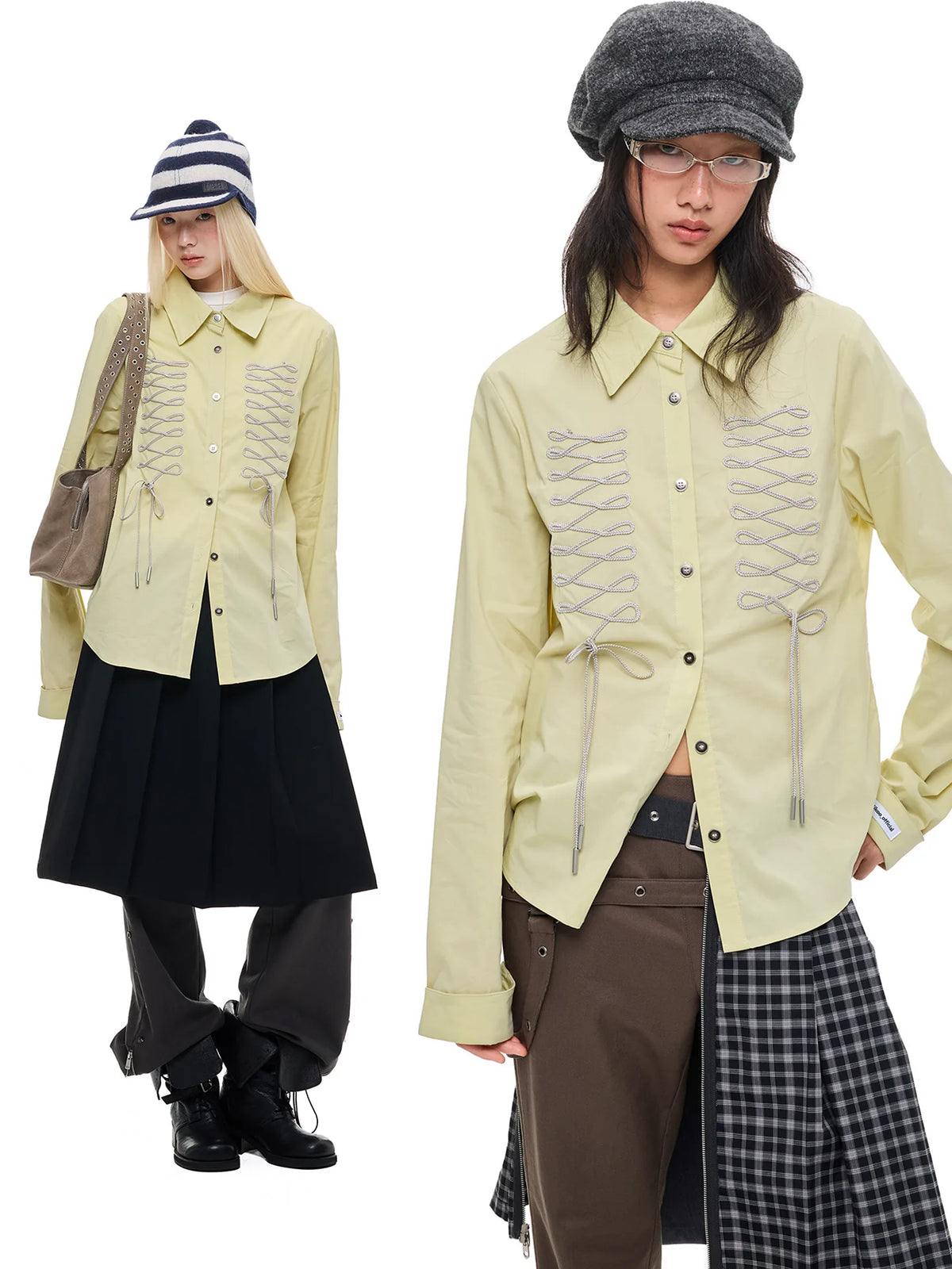Lace-Up Bow Detail Relaxed Shirt