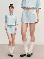 Light Blue A-Line Skirt