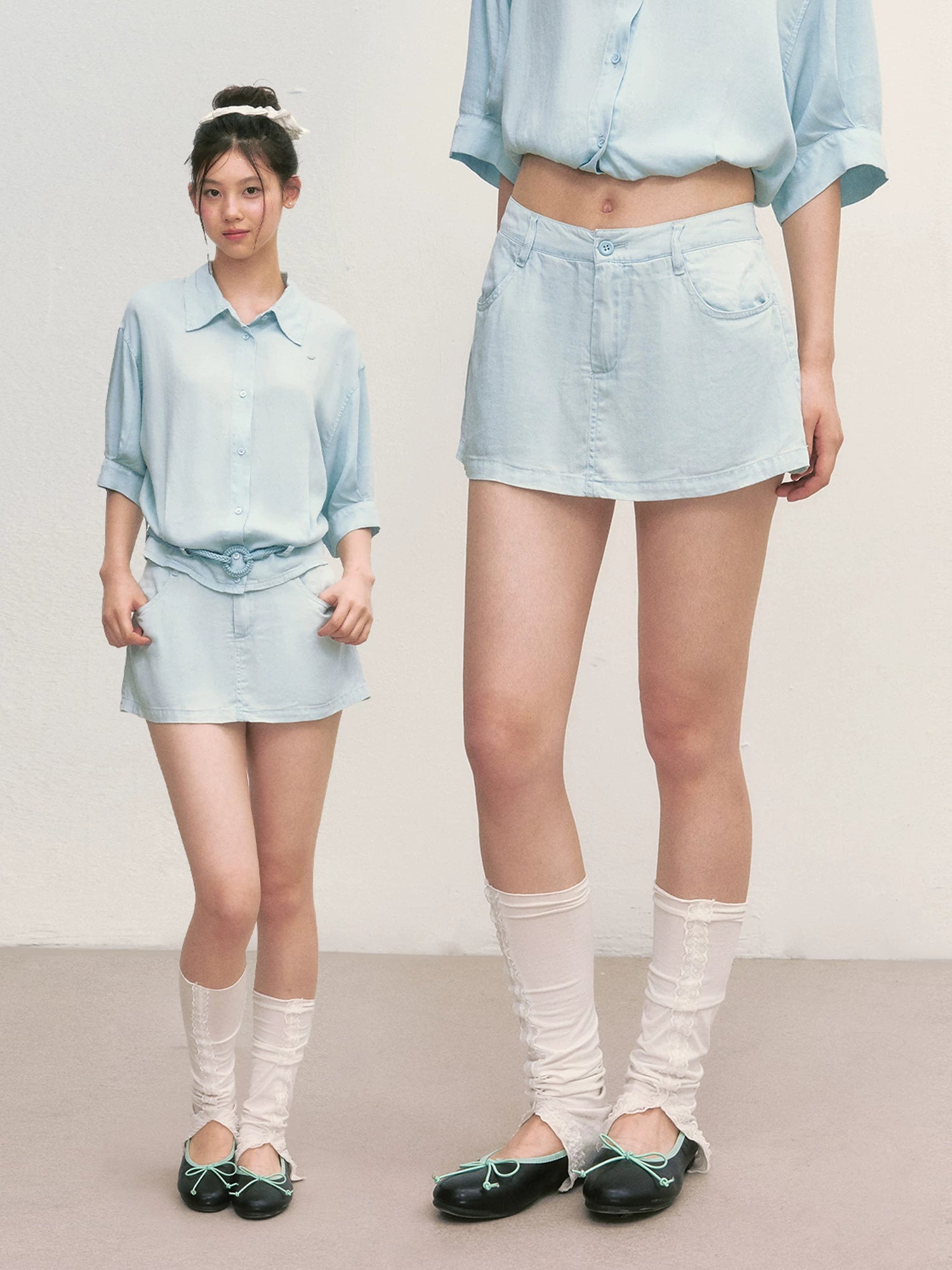 Light Blue A-Line Skirt