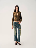 Cutout Suede Cropped Jacket