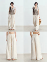 Cut-out Embroidered Casual Pants