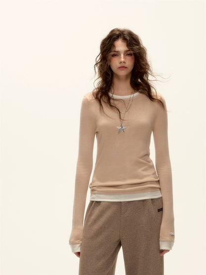 Layered Crewneck Sweater