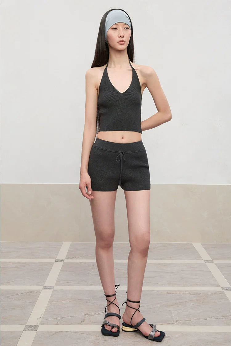 V-Neck Halter Layering Knit Vest