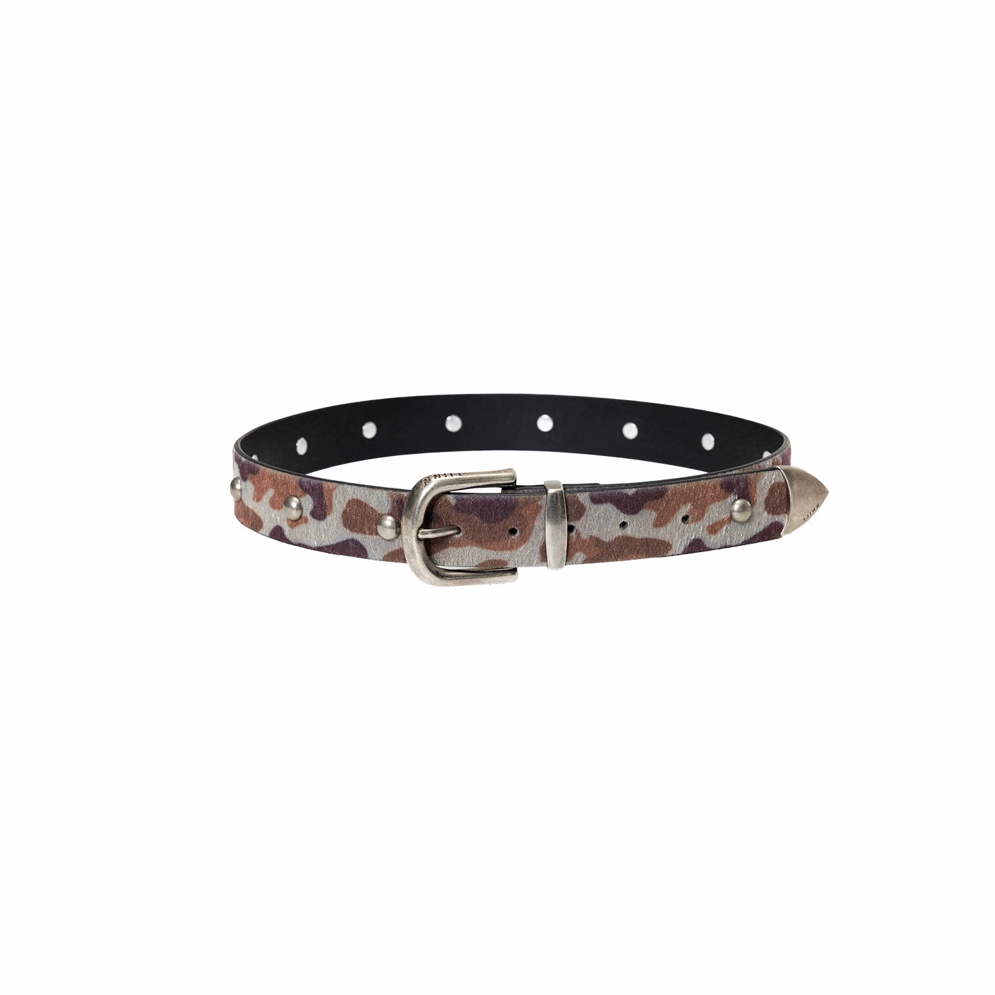 Camo Pony Hair Studded Belt