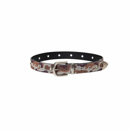 Camo Pony Hair Studded Belt