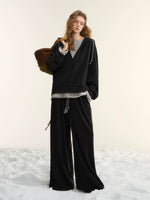 Vintage Striped Layered Sweatshirt Set