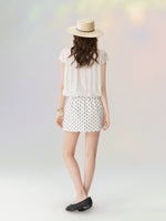 French Crewneck Puff Hem Top