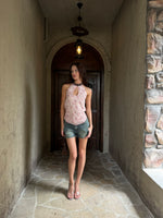 Pink Printed Cutout Camisole