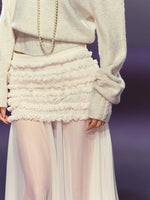 Pleated Mesh Maxi Skirt